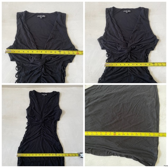 I.AM.GIA Maiya Black Lace Up Side Maxi Dress Size XL - Picture 10 of 10